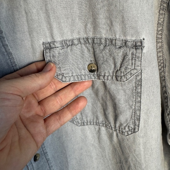 Wrangler Men's Short Sleeve Button Up Western Shirt‎ Gray X-Large Flap Pockets - Picture 4 of 12